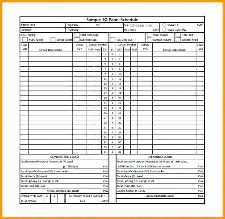 Electrical Panel Schedule Excel Template Panel Schedule Template Perfect Bootstrap Templates