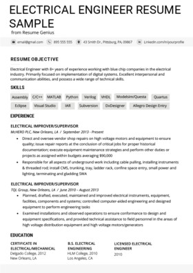 Electrician Resume Template Microsoft Word Electrical Engineer Cover Letter Example