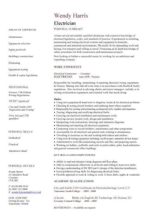 Electrician Resume Template Microsoft Word Electrician Cv Sample the Electrician Diagnoses
