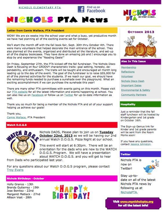 Elementary School Newsletter Template 24 Best Pto Newsletter Images On Pinterest