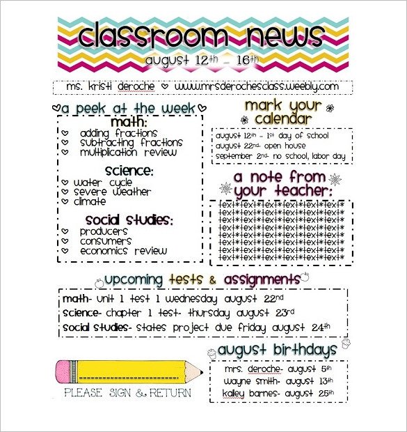 Elementary School Newsletter Template 28 Newsletter Templates Word Pdf Publisher Indesign
