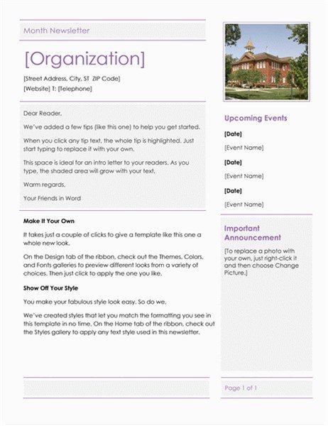 Elementary School Newsletter Template Elementary School Newsletter
