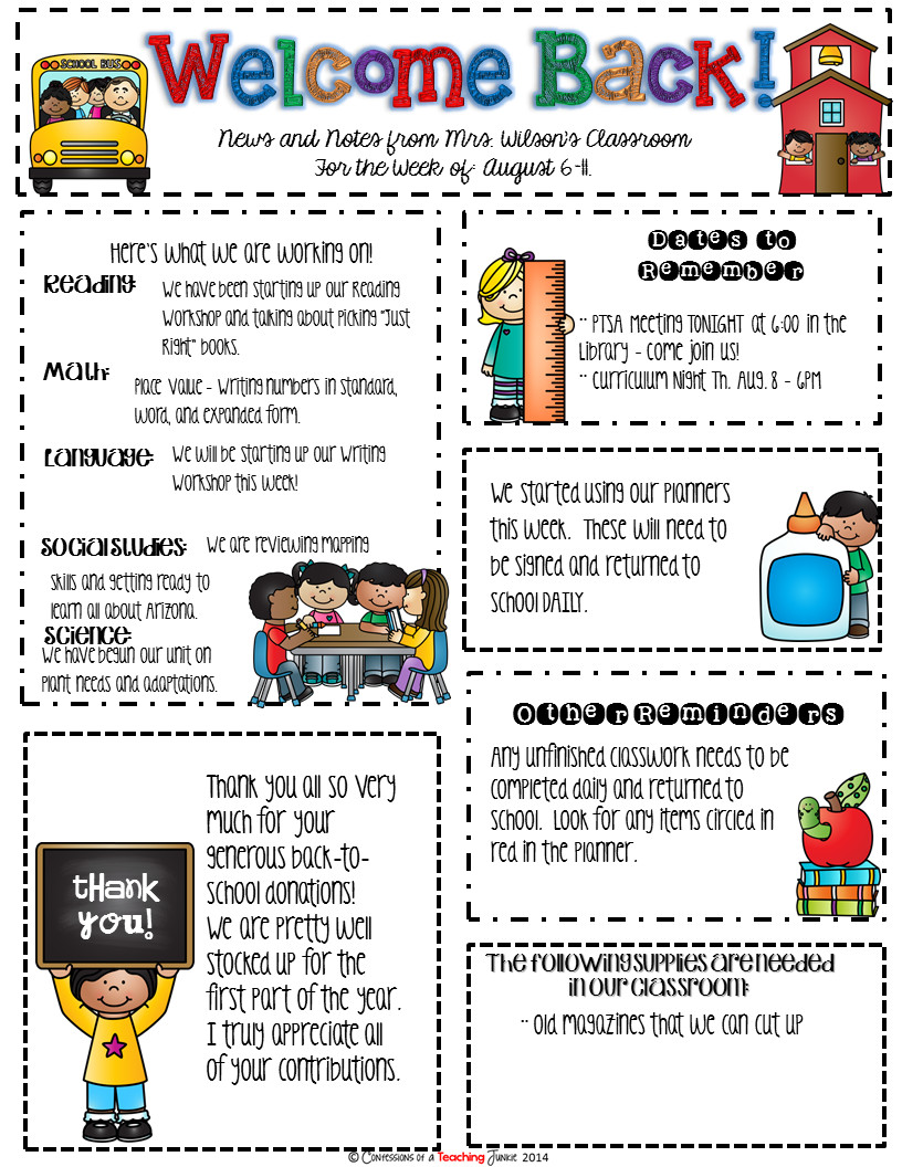 Elementary School Newsletter Template Seasonal Classroom Newsletter Templates for Busy Teachers
