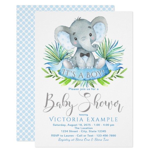 Elephant Baby Shower Invitation Templates Boys Baby Elephant Baby Shower Invitations