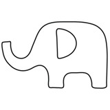 Elephant Cut Out Template Elephant Heart Felt Garland – Rapunzelly