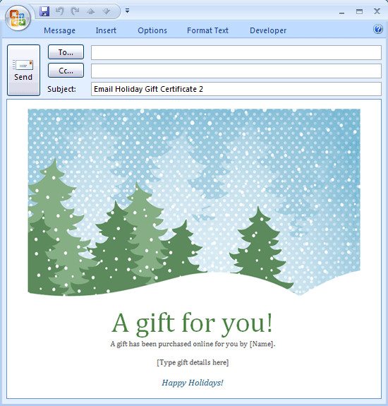 Email Gift Certificate Template Email Gift Certificate Template – Gift Templates