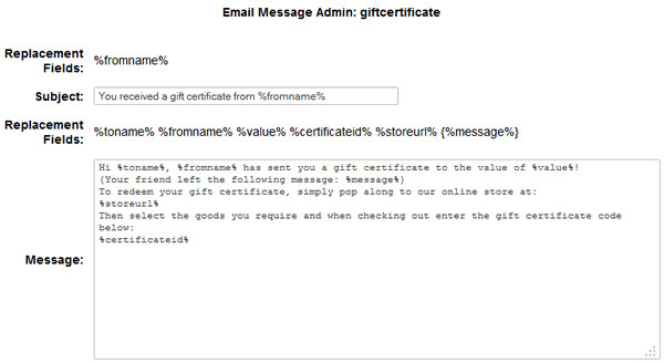 Email Gift Certificate Template Email Message formatting for Dreamweaver and WordPress