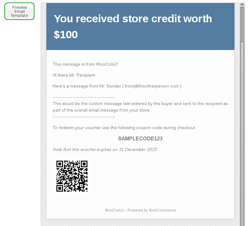 Email Gift Certificate Template Woo Merce Gift Certificates Pro