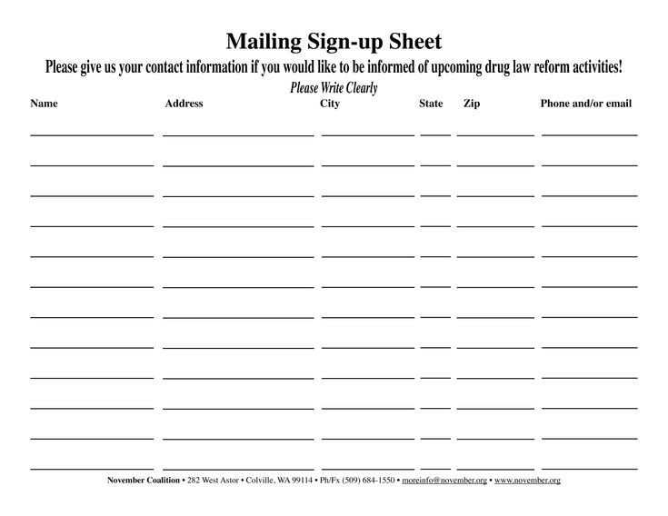 Email Signup Sheet Template 38 Best Sign Up Images On Pinterest
