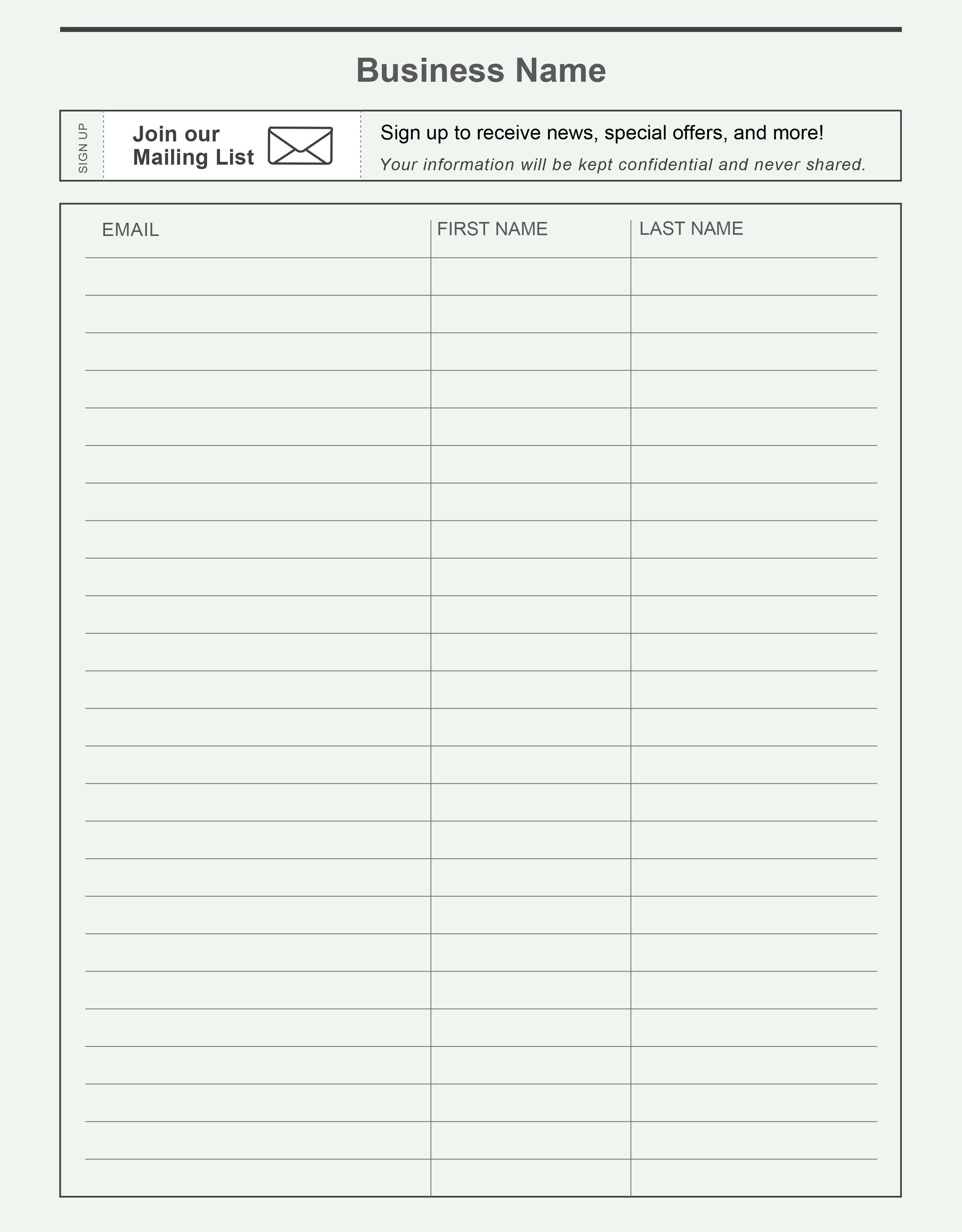 Email Signup Sheet Template Pin by Constant Contact On Grow Your Email List