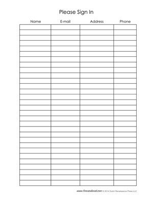 Email Signup Sheet Template Sign Up Sheet Template Name Email Phone Number