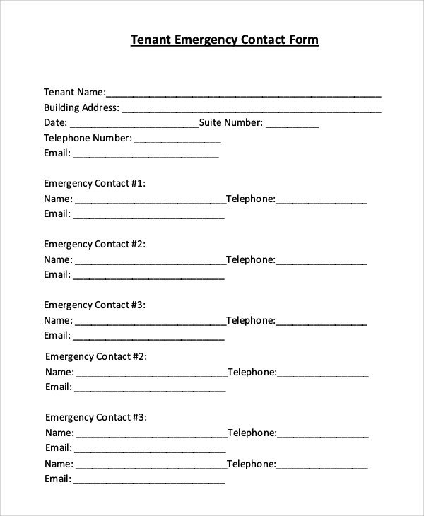 Emergency Contact form Template Word 8 Sample Emergency Contact forms Pdf Doc