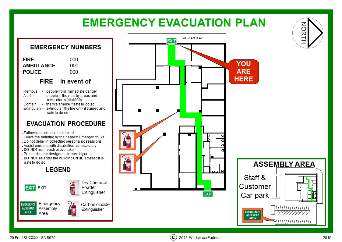 Emergency Evacuation Map Template Workplace Safety Consulting Adelaide Workplace Partners