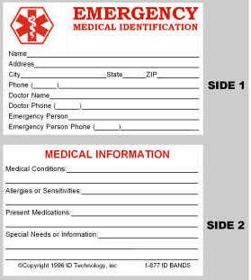 Emergency Medical Card Template 10 Best S Of Diabetic Medical Id Card Free Printable