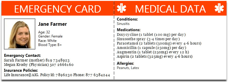 Emergency Medical Card Template 10 Best S Of Diabetic Medical Id Card Free Printable