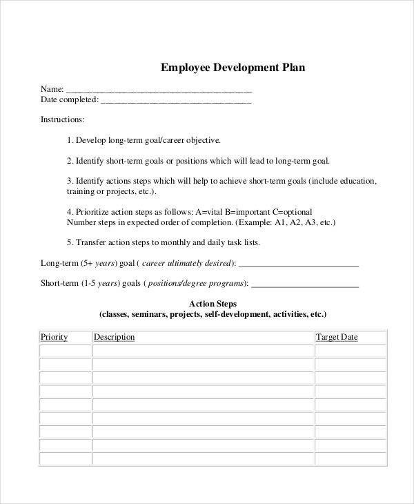 Employee Development Plan Templates 10 Development Plan Samples &amp; Templates Pdf Docs