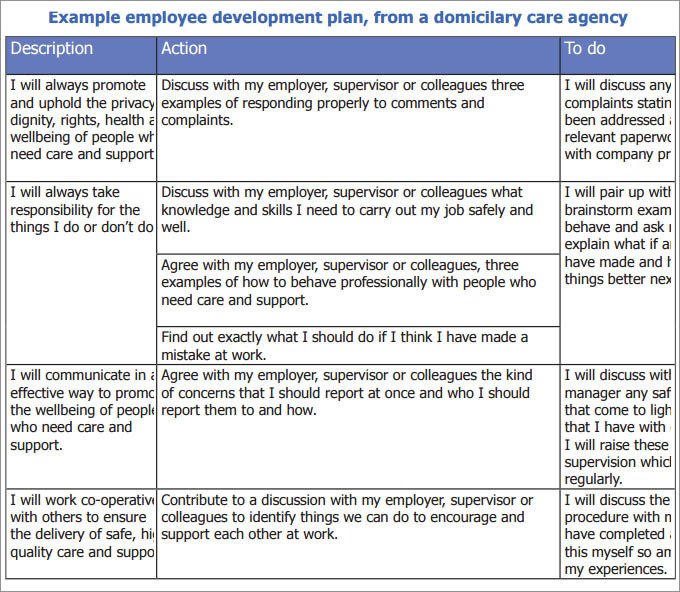 Employee Development Plan Templates Employee Development Plan Template