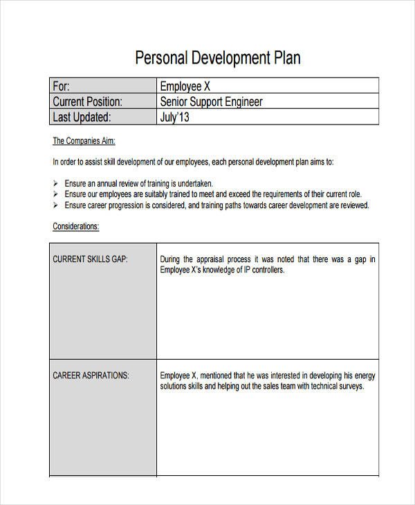 Employee Development Plan Templates Free 61 Development Plan Examples &amp; Samples In Pdf
