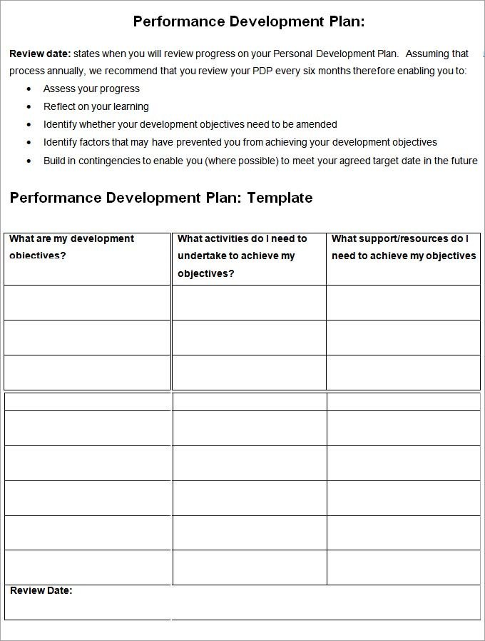 Employee Development Plan Templates Performance Development Plan Template 10 Development