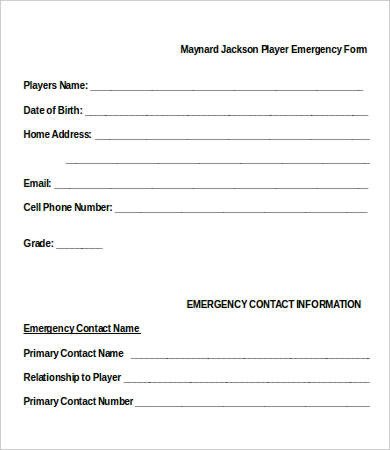 Employee Emergency Contact form Template 11 Emergency Contact forms Pdf Doc