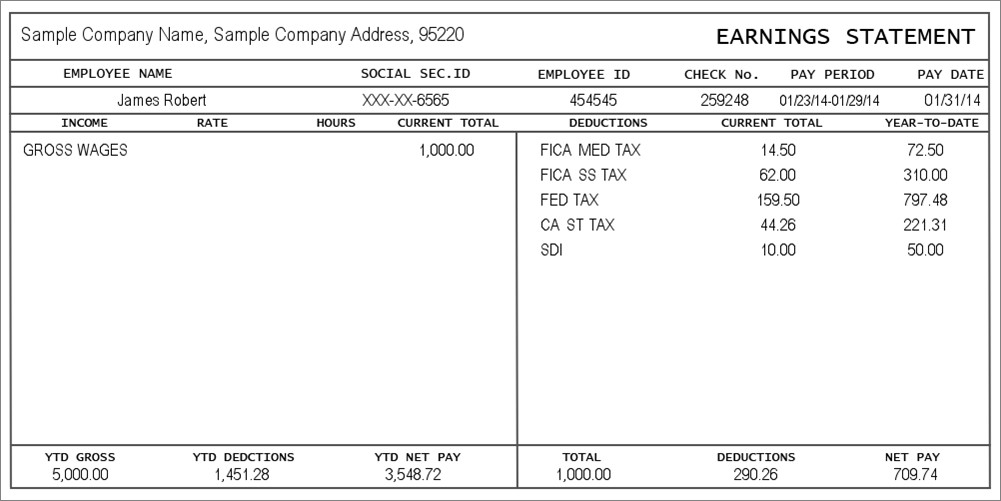 Employee Pay Stub Template Pay Stub Generator