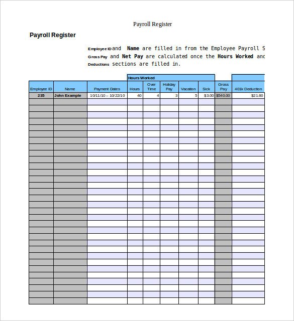 Employee Payroll Ledger Template 19 Payroll Templates Pdf Word Excel