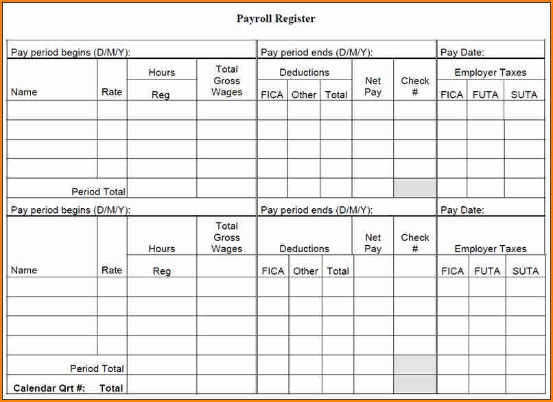 Employee Payroll Ledger Template 5 Payroll Register Template
