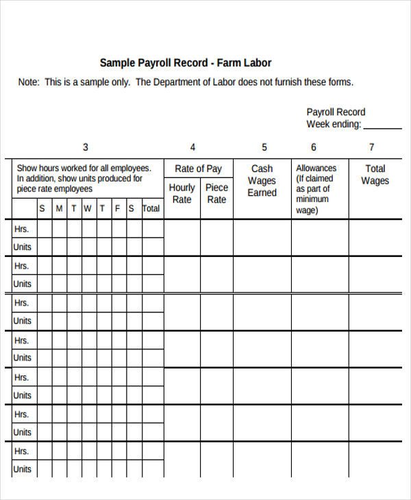 Employee Payroll Ledger Template Employee Payroll Templates