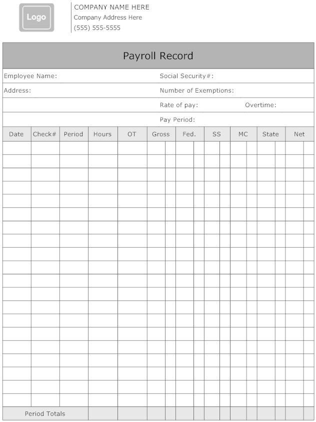 Employee Payroll Ledger Template Payroll form Templates Google Search