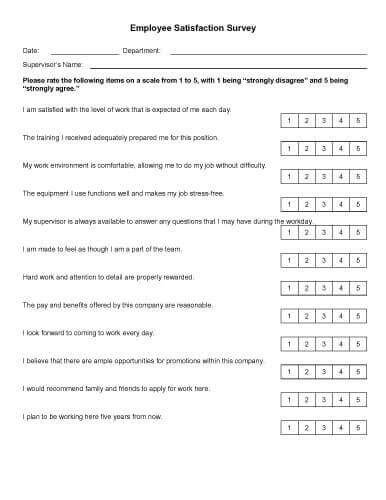 Employee Satisfaction Survey Template 30 Sample Survey Templates In Microsoft Word