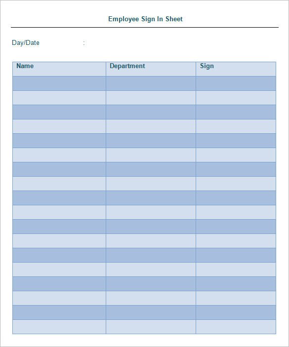 Employee Sign In Sheet 75 Sign In Sheet Templates Doc Pdf