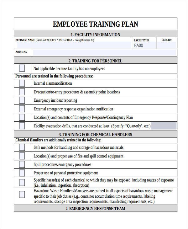 Employee Training Plan Template 11 Training Plan Examples Samples