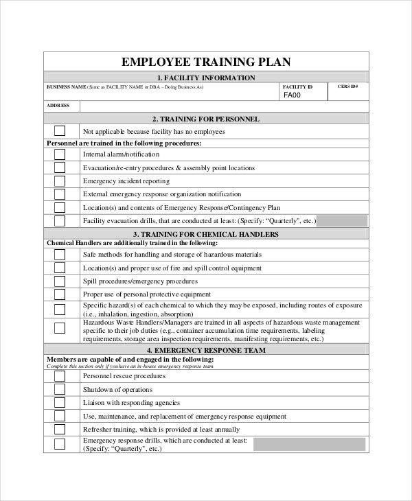 Employee Training Plan Template 20 Training Plan Templates Word Pdf