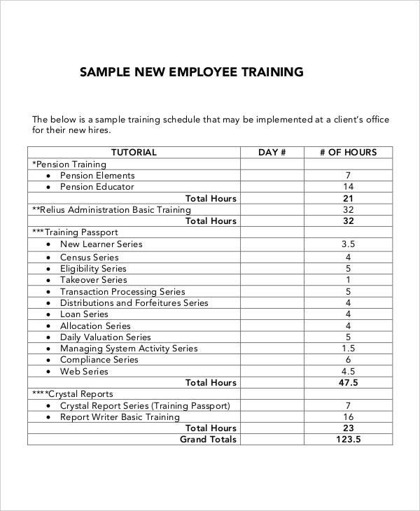 Employee Training Plan Template 6 Employee Training Plan Templates Free Samples