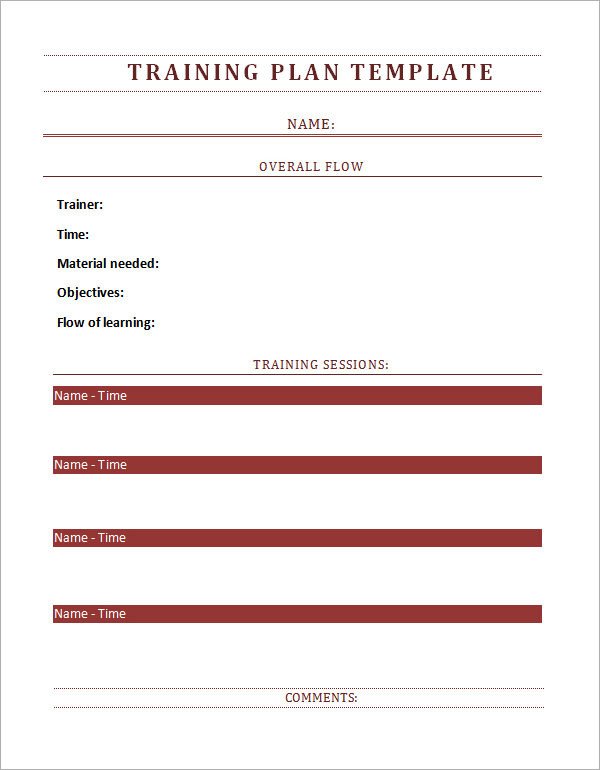 Employee Training Plan Template Training Plan Template 16 Download Free Documents In
