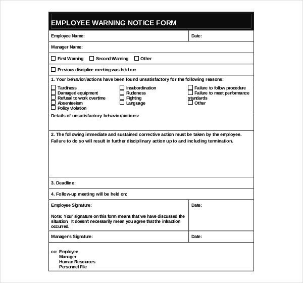 Employee Write Up form Template 40 Employee Write Up form Templates [word Excel Pdf]