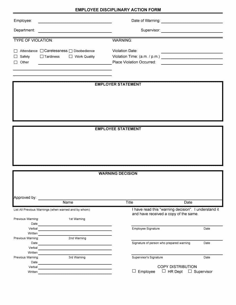 Employee Write Up form Template 46 Effective Employee Write Up forms [ Disciplinary