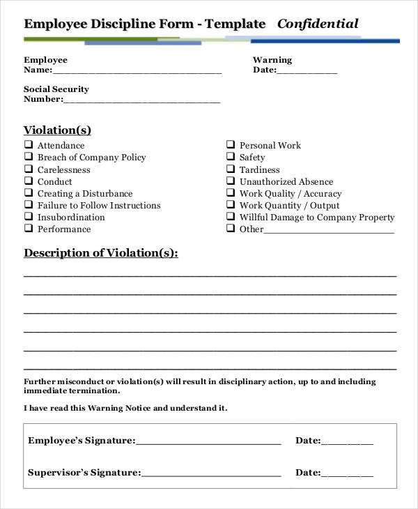 Employee Write Up form Template Employee Write Up form 6 Free Word Pdf Documents