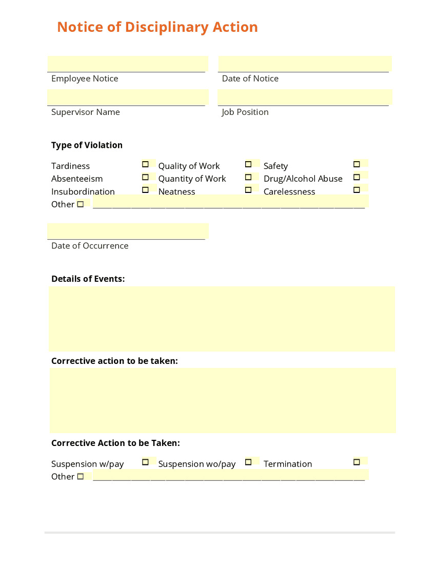 Employee Write Up form Template Employee Write Up form Templates Word Excel Samples
