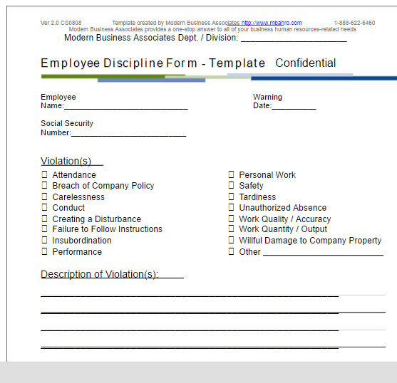Employee Write Up Templates Employee Write Up form