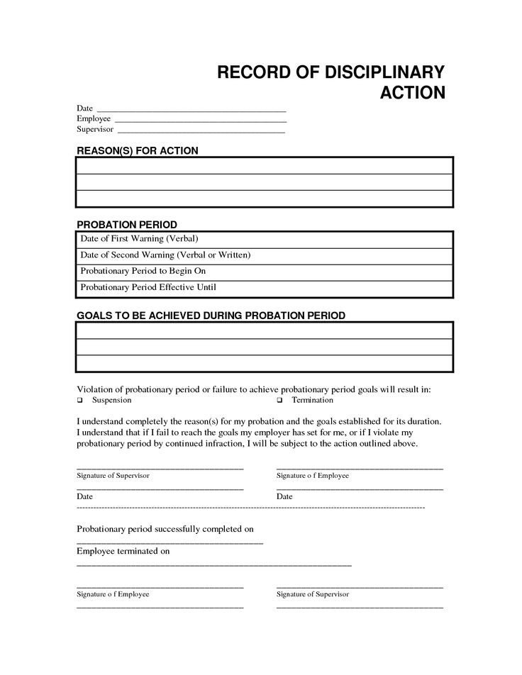 Employee Write Up Templates Record Disciplinary Action Free Office form Template by