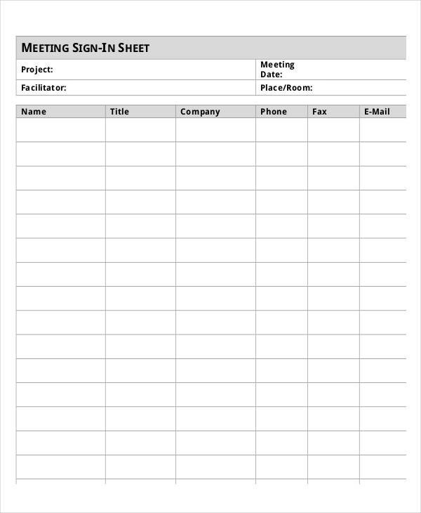 Employees Sign In Sheet Employee Sign In Sheets 8 Free Word Pdf Excel
