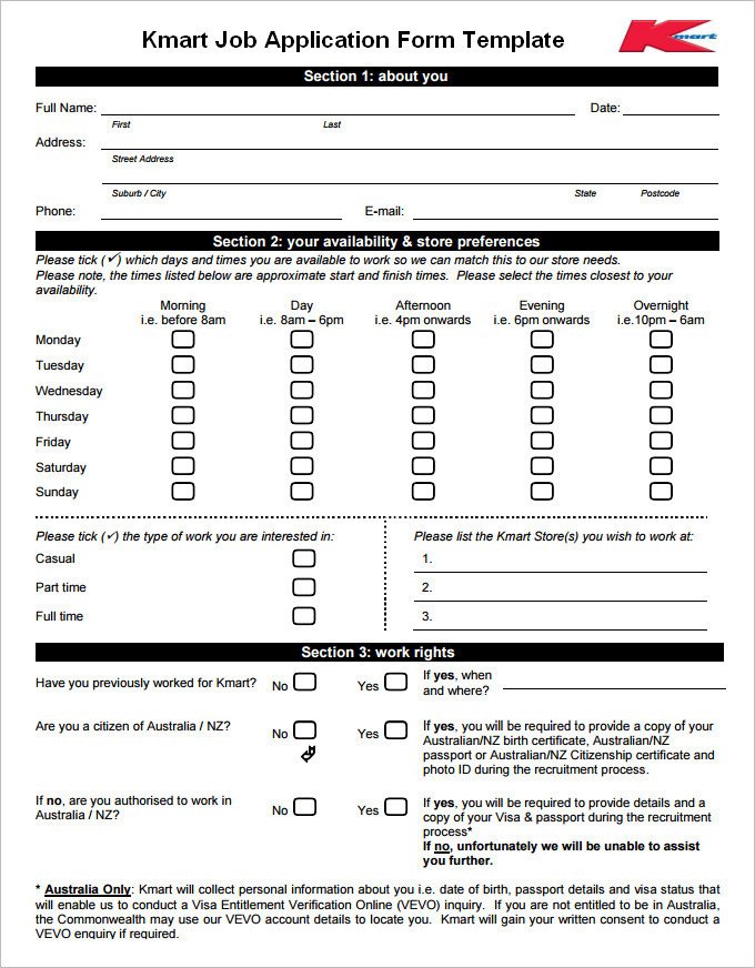 Employment Application form Template Job Application Template – 10 Free Word Pdf Documents
