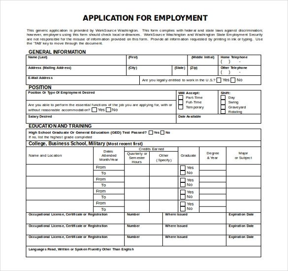 Employment Application Template Microsoft Word 16 Microsoft Word 2010 Application Templates Free