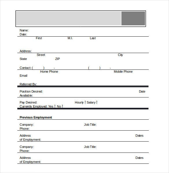 Employment Application Word Template Application Template – 18 Free Word Excel Pdf Documents