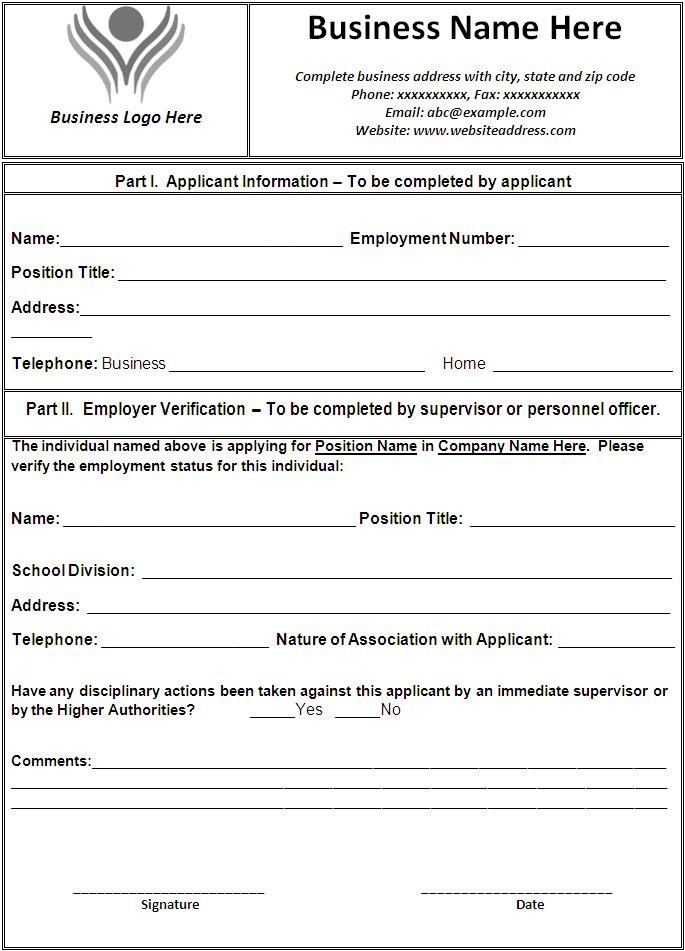 Employment Verification forms Template 10 Employment Verification forms