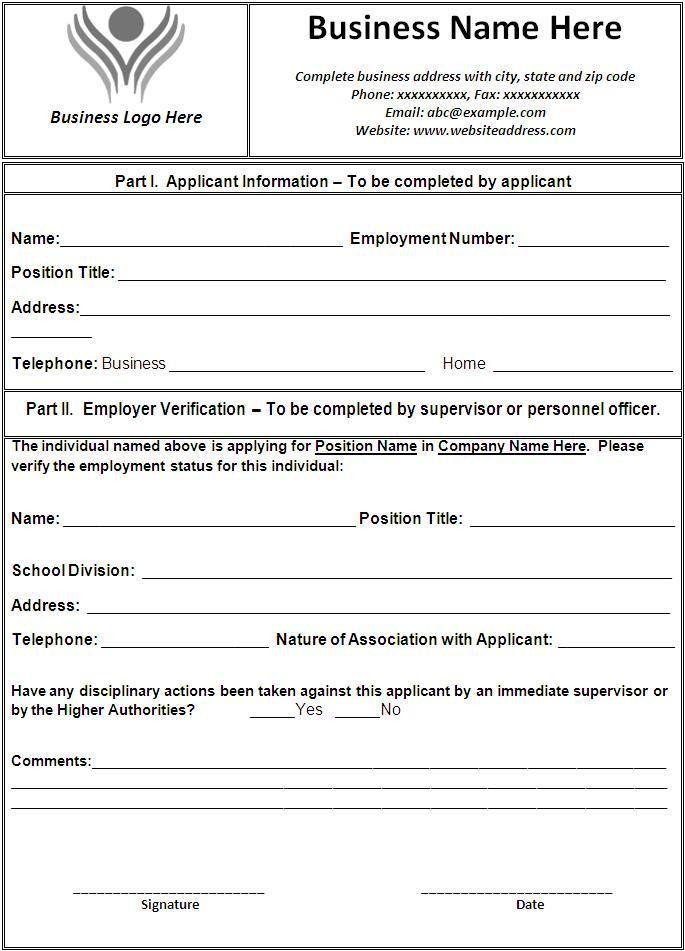 Employment Verification Letter Template Word 10 Employment Verification forms