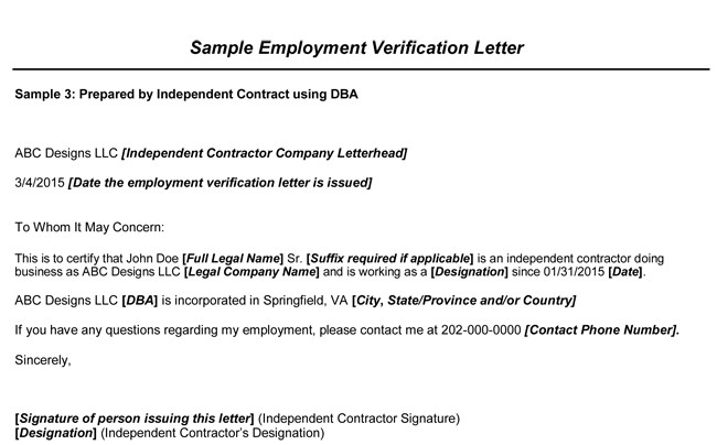 Employment Verification Letter Template Word Employment Verification Letter 8 Samples to Choose From