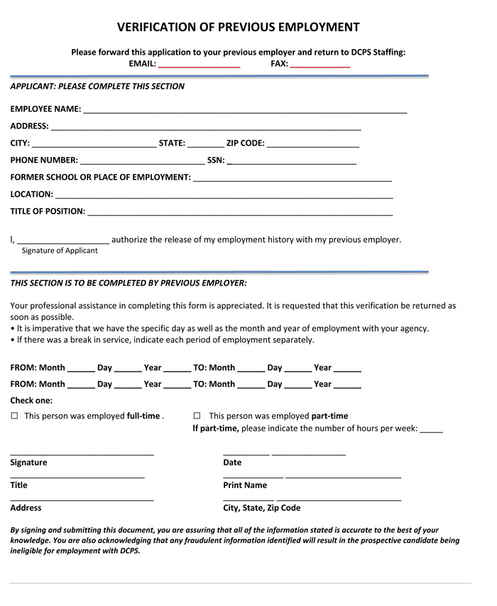 Employment Verification Request form 5 Employment Verification form Templates to Hire Best Employee