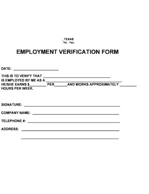 Employment Verification Request form Employment Verification form Fill Line Printable